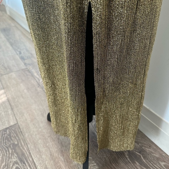 Designer Lenna Dress Gold  Metallic Cut-out Maxi M/L NWOT - Picture 8 of 16